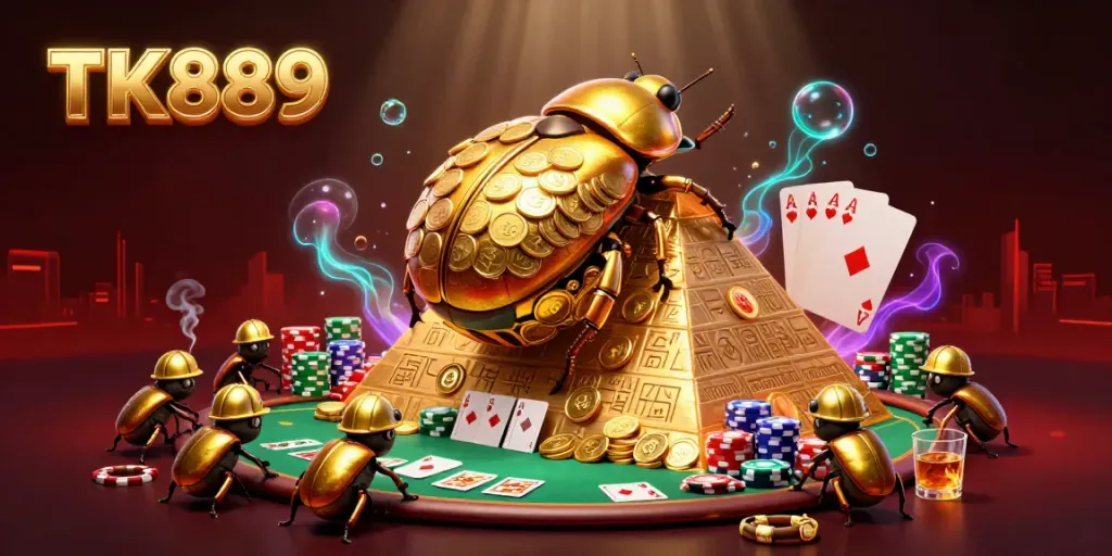 Engage in thrilling gaming adventures at TK889 with vibrant 3D casino visuals, featuring action-packed characters and dynamic game elements.