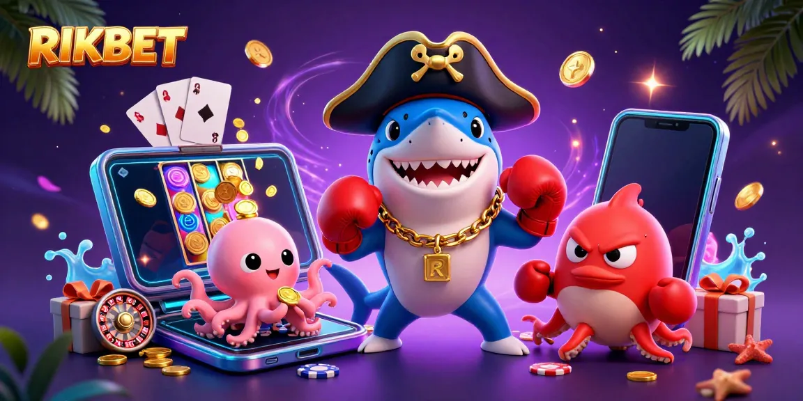 Experience RIKBET with a vibrant underwater casino adventure featuring a pirate shark and friends.