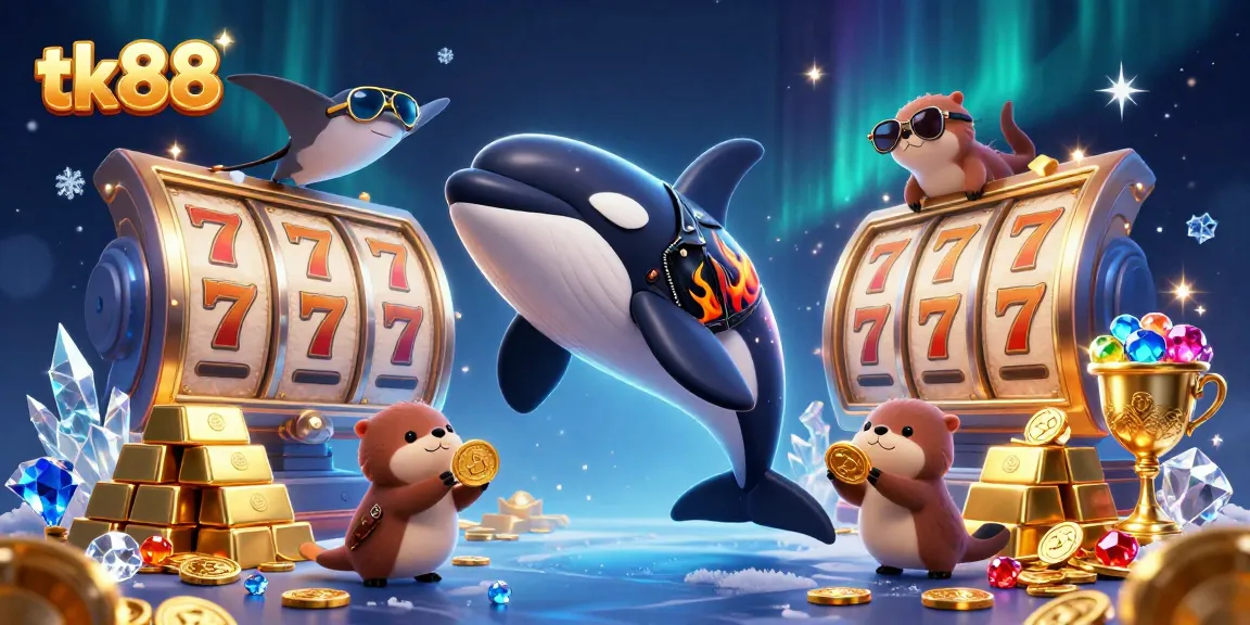 Experience the thrill of tk88 slots with vibrant characters and dynamic casino elements.
