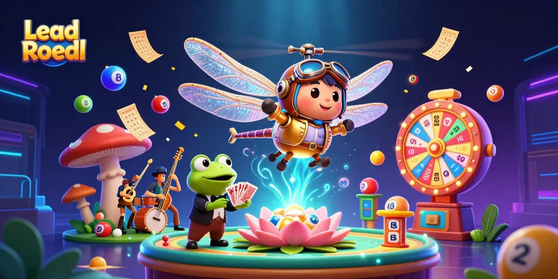 Engage in vibrant casino fun with Lead Roedl's themed illustration showcasing lottery excitement and colorful characters.