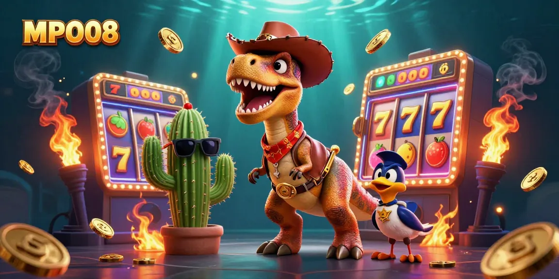 Play games with MPO08 featuring slots with colorful jackpot symbols and lively characters.