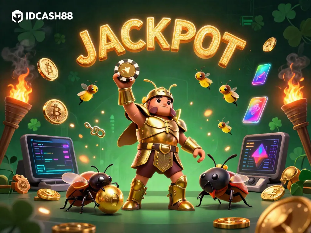 Experience thrilling wins at IDCASH88 with a 3D beetle hero and jackpot glory!