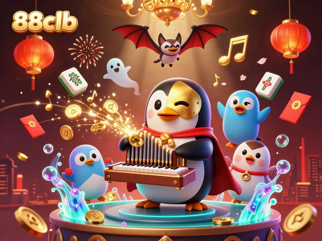 Experience the thrill of 88clb with whimsical characters amidst vibrant casino elements.