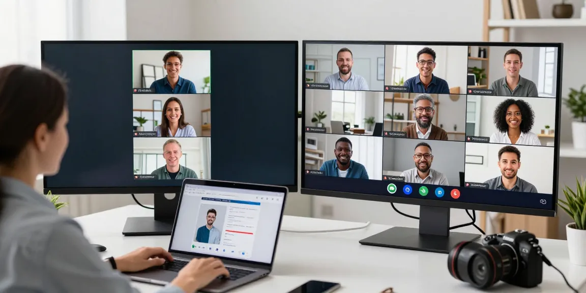 Deepfake protected Online Video Calls illustrated through a secure virtual meeting environment showcasing technology.