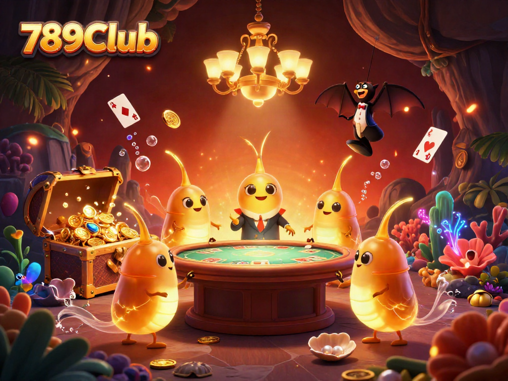 Experience thrilling gameplay at 789Club in an illuminated cave casino filled with treasures.
