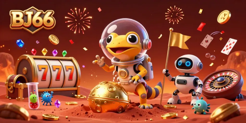 Chơi game đa dạng tại BJ66 với gecko không gian khám phá casino hoành tráng.