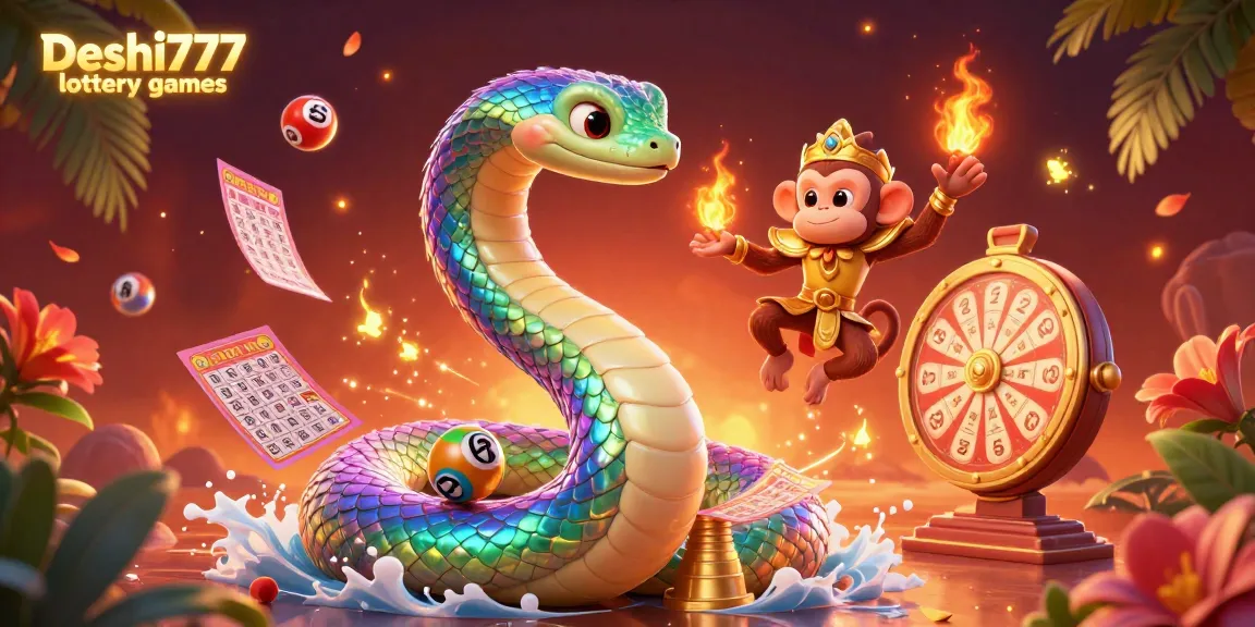 Experience the excitement of Deshi777 lottery games with vibrant characters and dynamic elements.