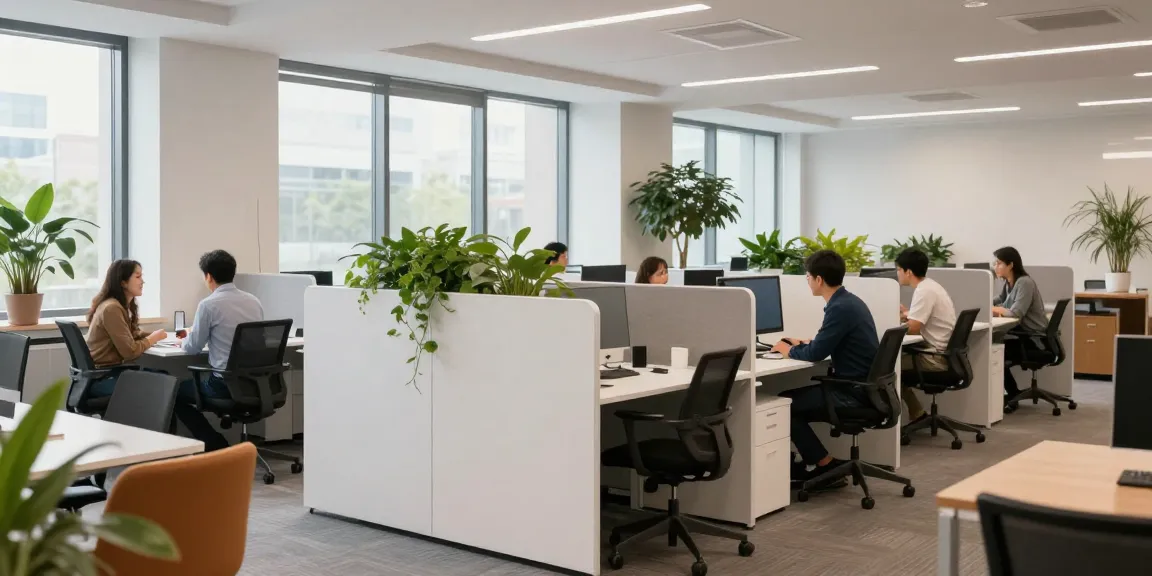 Modern office featuring a دو جداره partition that enhances privacy and sound insulation.