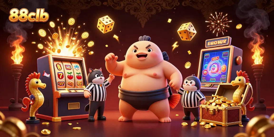 Experience the excitement of 88clb with colorful slot machines and a lively underwater scene.