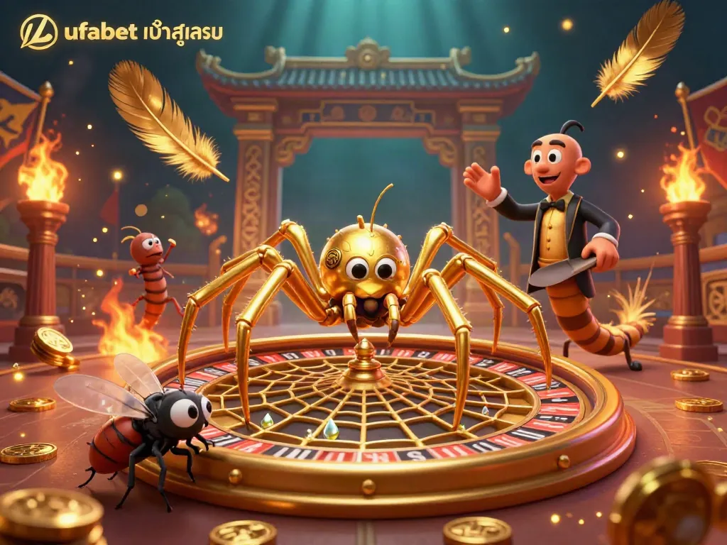 Enjoy dynamic betting action with ufabet เข้าสู่ระบบ adorned in a vibrant 3D casino illustration.