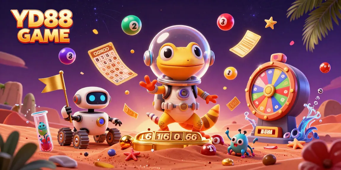 Engage in the YD88 GAME experience with a lively Martian gecko uncovering a hidden casino.