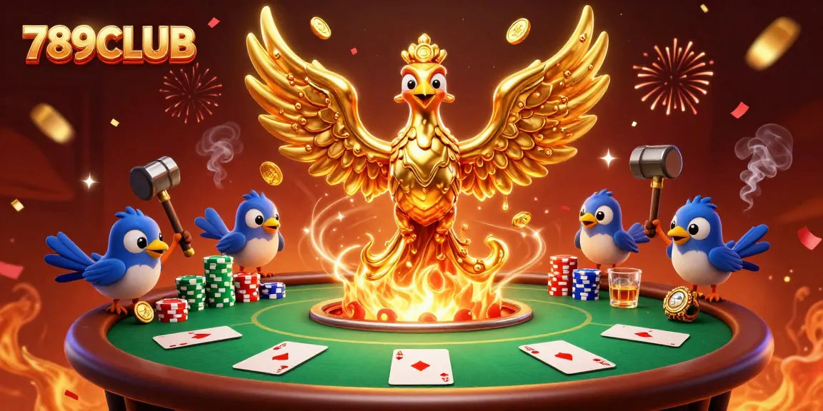 Experience the winning energy at 789CLUB with a phoenix in a vibrant casino setting.