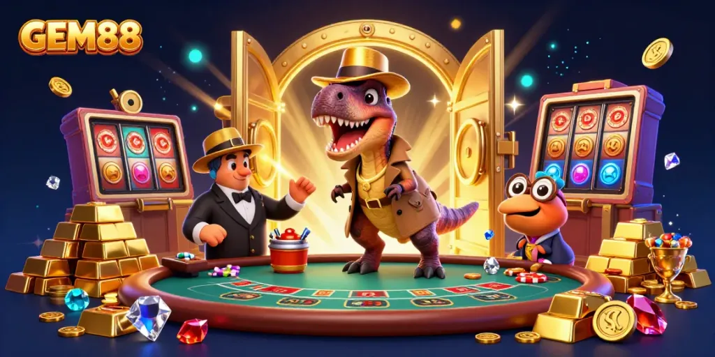 Watch GEM88 come alive as a velociraptor card counter seeks to outsmart a stegosaurus pit boss at a casino table.